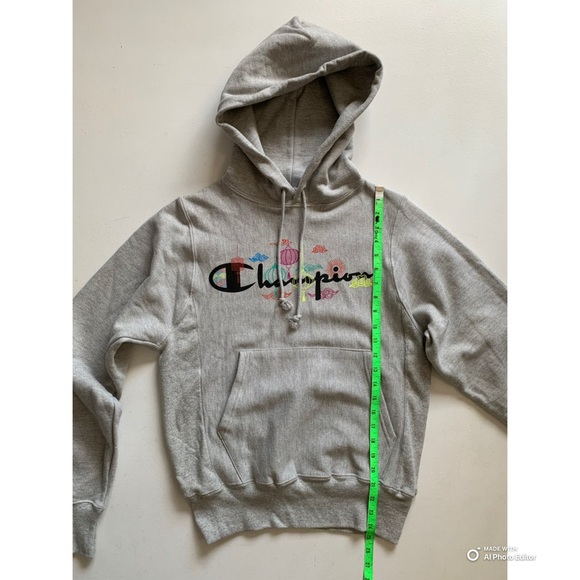 Champion Size XS Reverse Weave Hoodie Sweatshirt Grey RARE Lantern Print NWOT - Picture 15 of 16